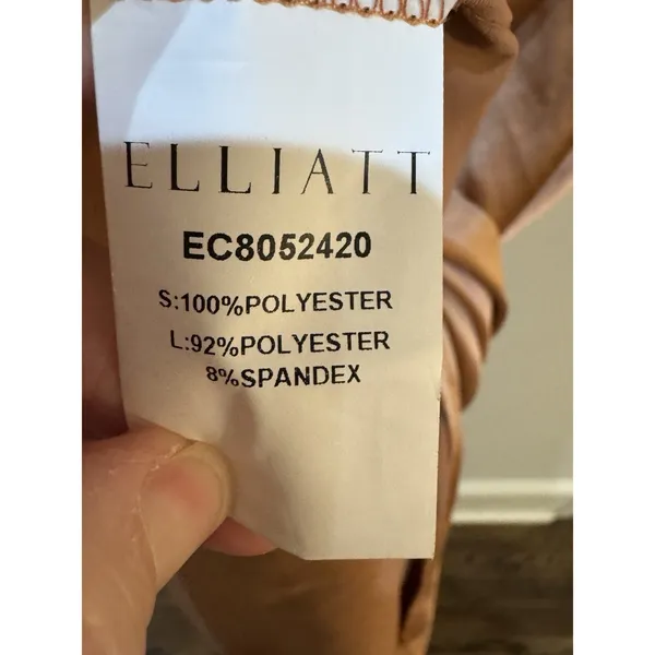 Elliatt‎ copper Retreat one shoulder satin gown Size Large Cocktail Bodycon - Image 9