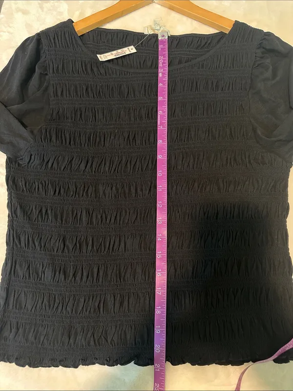 Madewell Black Smocked Long-Sleeve Top NWT - Image 7