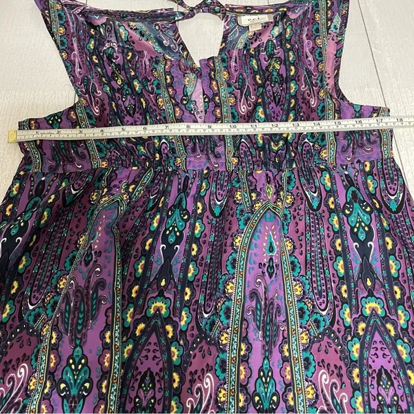 ECI Purple Floral Paisley Maxi Dress Size 12 Sleeveless - Image 7