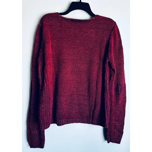 THE TERRITORY AHEAD 100% Cotton Sweater Burgundy Women's XL - Image 4
