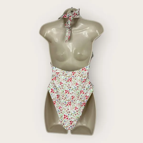 Lulus Womens size Medium Vacation Calling White Floral O-Ring One Piece Swimsuit - Image 3
