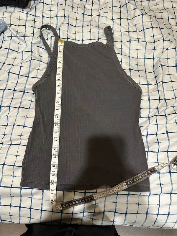 Free People Charcoal Gray Ribbed High-Neck Camisole - Image 5