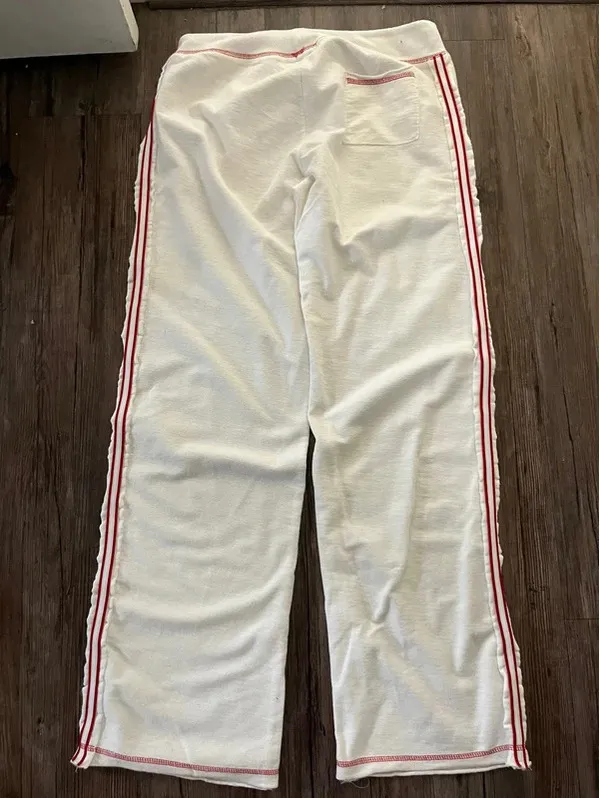 HANK Y2K White Sweatpants Made in Hollywood Cotton Sz L - Image 3
