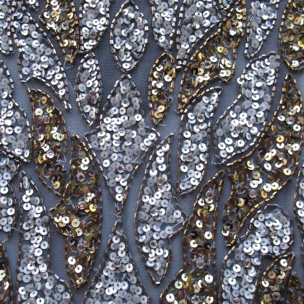 Mac Duggal 6 Silver Gray Gold Beaded Illusion Cap Sleeve Column Gown Maxi Dress - Image 9