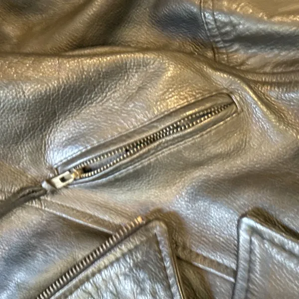 Hot Leathers Studded Black Motorcycle Jacket Zip Out Lining Harley patch Size XL - Image 8