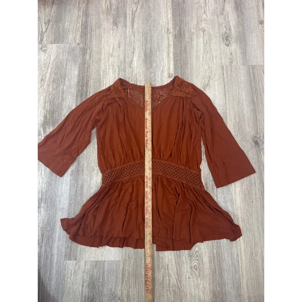Free People Moonlight Romantic Tunic Rust Copper‎ Size Medium - Image 5