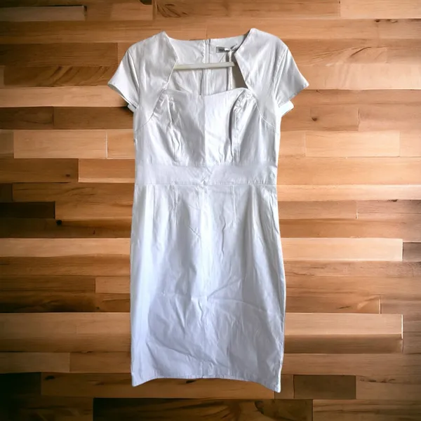 Grace Karin Womens Dress‎ Sz XL Pencil Bodycon White Cap Sleeve Dress 50s 60s - Image 2