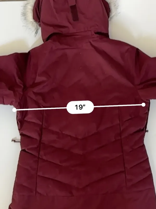 Columbia Women’s S Omni-Tech Omni-Heat Ski Snow Jacket Faux Fur Hood Burgundy - Image 8