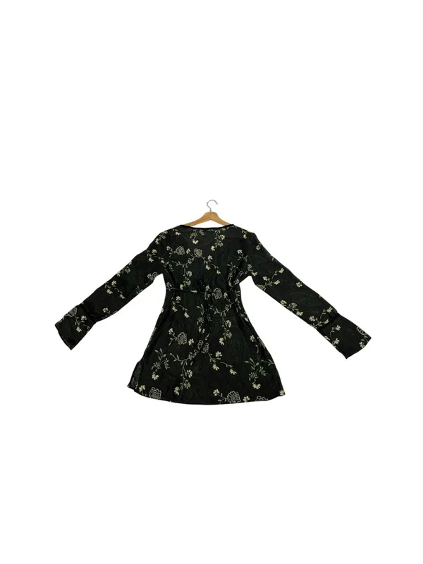 Vintage Y2K New York & Company Sheer Floral Blouse Whimsigoth Bell Sleeve M - Image 6