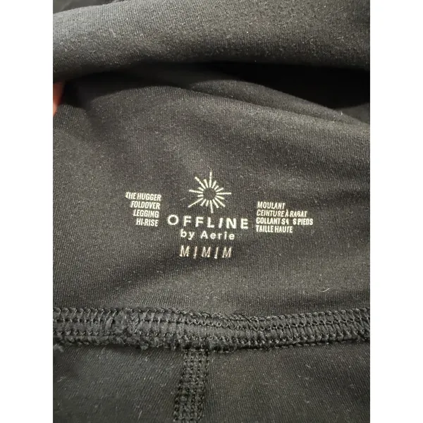 OFFLINE by Aerie The Hugger Foldover Leggings Black High Rise Side Pockets M‎ - Image 4
