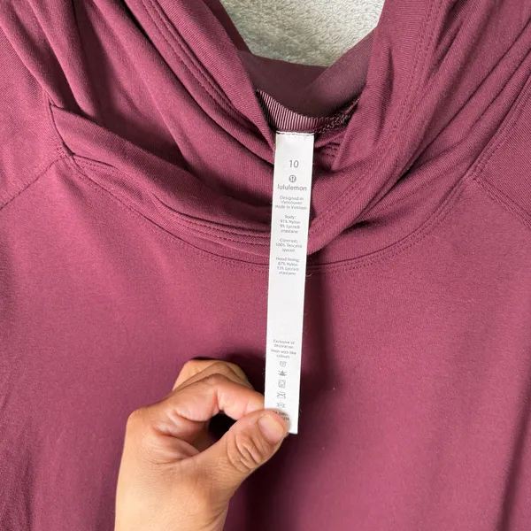 Lululemon Starting Place Hoodie Garnet Red Purple‎ 10 Athleisure Kangaroo Pocket - Image 6