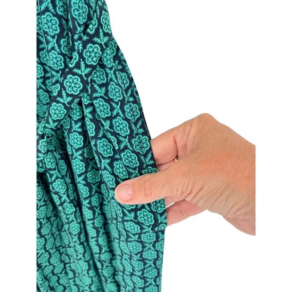 Maeve Anthropologie Jumpsuit Size XS Green Floral Geo‎ Belted Rayon Boho Cropped - Image 4