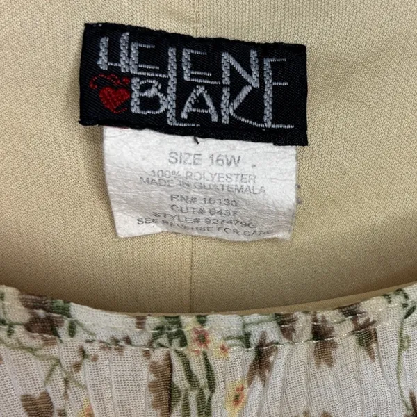 Helene Blake Maxi Dress Cream Floral Pleated Lined Cottage 90s Wedding Party 16W - Image 4