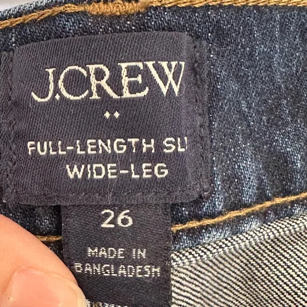 J.Crew Slim Wide-Leg Jeans Dark Wash Patch Pocket Denim CL230 Size 26 - Image 3