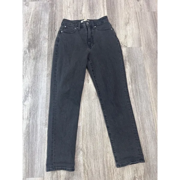 Madewell Curvy Perfect Vintage Jean High‎ Rise Tapered Black Lunar Wash Size 26 - Image 2