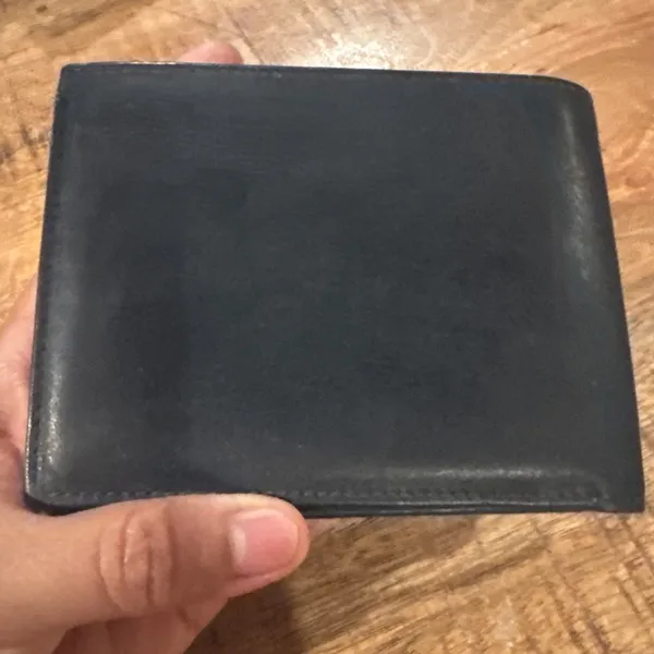 Authentic Celine‎ Vintage Navy Leather Wallet Clutch Gold Hardware Paris - Image 4