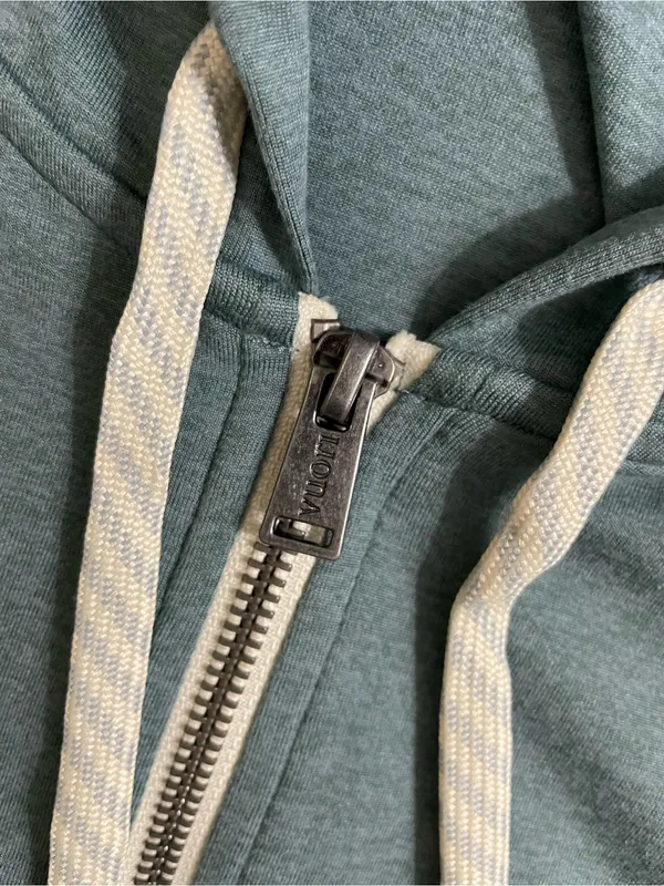 Vuori NWOT Halo Performance Hoodie Heather Blue Green Full-Zip sweatshirt XS - Image 9