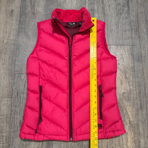Mountain Hardwear Womens Pink Quilted 650 Down‎ Puffer Vest XS Fleece Collar - Image 6