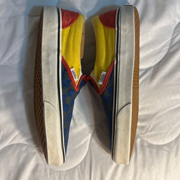Vans Navy and Yellow Slipons Men’s 7, Women 8.5 - Image 5