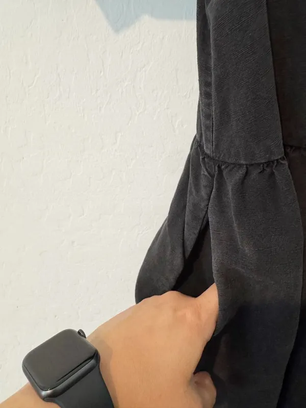 Tradlands Nico Dress Size Small Black Linen Blend Pocket Coastal Grandma Cottage - Image 7