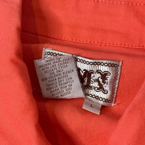 Lace Up Grommet Jacket Womens L Orange‎ Festival Y2K Biker Western Statement - Image 6