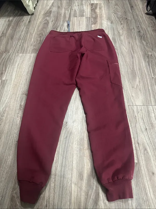 Figs Burgundy Drawstring Scrub Joggers - Image 9