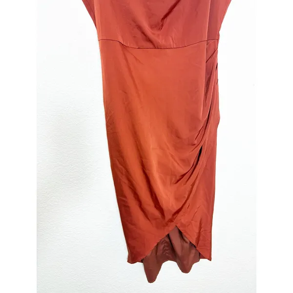 ShowPo Dazzling Lights Midi Dress Size 10 Satin Copper Rust - Image 11