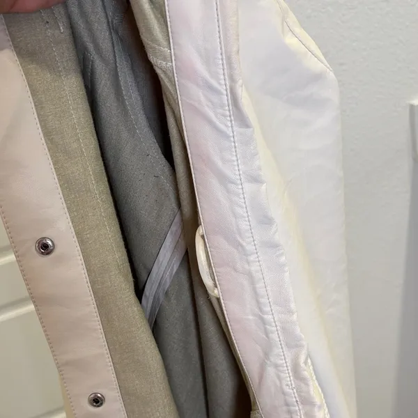 Zara Cream Faux Leather Overshirt Shacket Button Front Jacket XL - Image 5