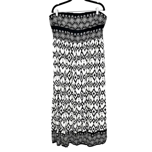 Cupshe Black & White Geo Sleeveless Maxi Tube Dress XL NWT Resort Boho Spring - Image 5