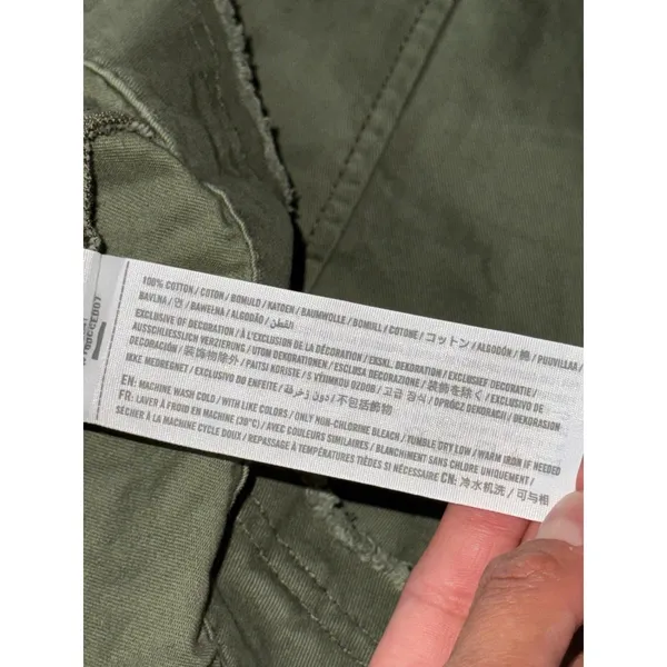 Hollister Women's Utility Distressed Jacket Shirt Army Green Size Large‎ NWT - Image 5