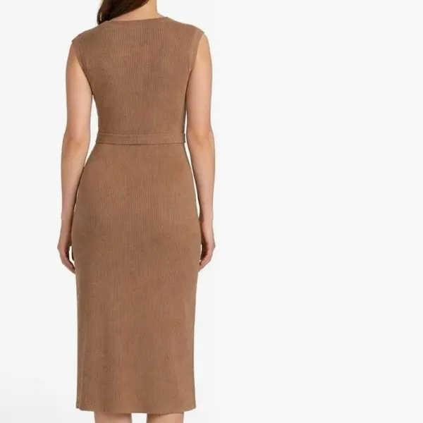 Lands' End Women's Sleeveless Rib Knit Dress in brown, Size XL, NWT - Image 2