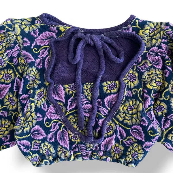 Free People No Ordinary Black Floral Reversible Top‎ Womens Size S Purple Black - Image 8
