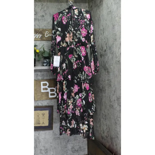 NEW RACHEL Rachel Roy Womens Mae Printed Tiered Maxi Dress Cascade Multi Black 6 - Image 2
