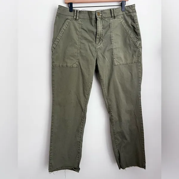 Anthropologie Pilcro Utility Slim Straight Leg Pants olive Green 32 - Image 3