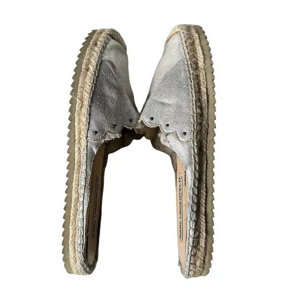 Karl Lagerfeld‎ Metallic Silver Espadrille Slides Slip on Shoes Women Size 7.5 - Image 11