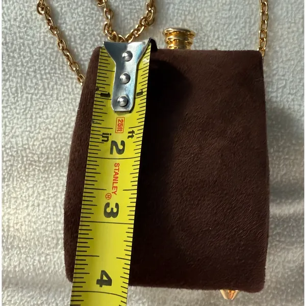Inge Christopher Purse Clutch Crossbody Bag Small Faux Suede Gold Chain - Image 6