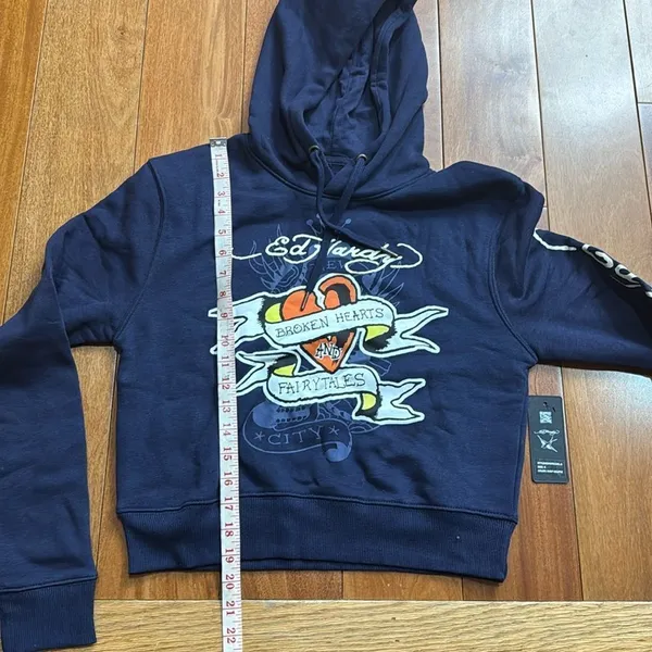 NWT Ed Hardy Broken Heart and Fairytale Navy Eclipse‎ Hoodies Sweatshirt Size S - Image 9