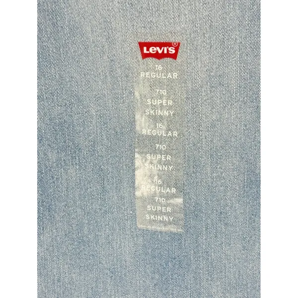 Levi's 710 Super Skinny Girls Size 16 Light Wash Denim Jeans Adjustable‎ NWT - Image 7