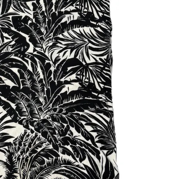 Womens M Black White Tropical Print Wide Leg Palazzo Pants Pull On Beach Resort - Image 4