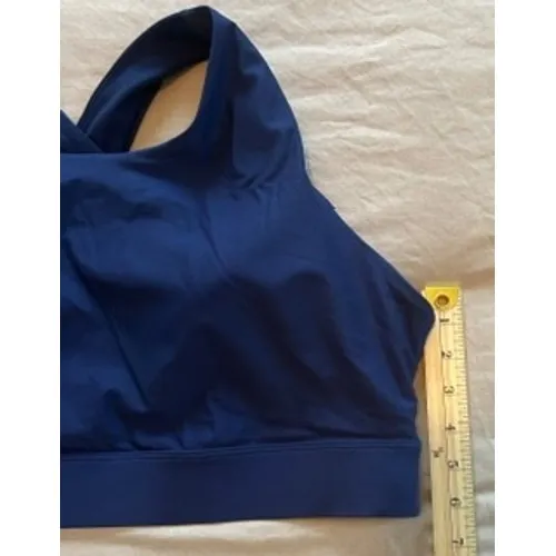 Fabletics Navy Blue High Neck Crisscross Back Sports Bra - Image 2