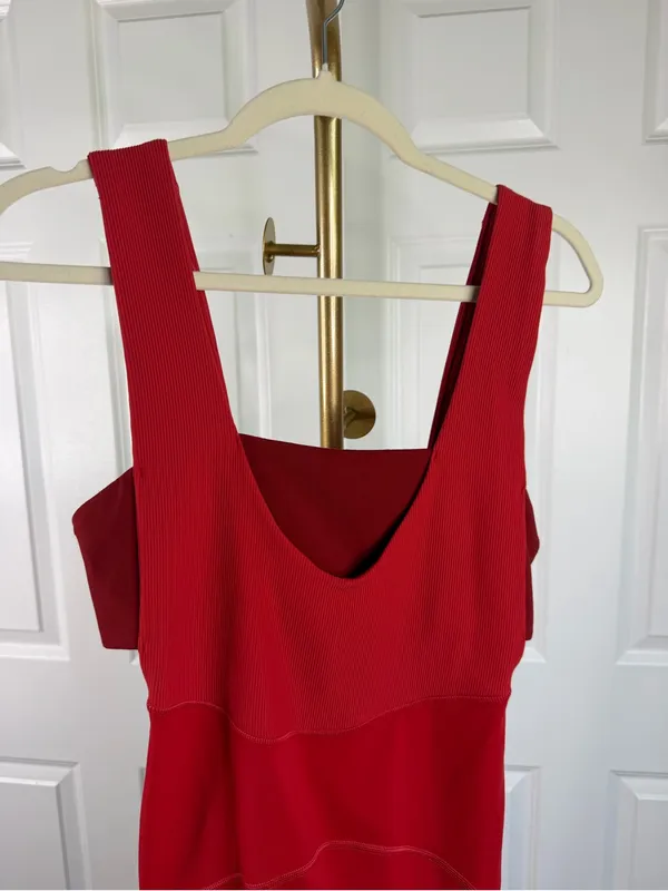 Free People Movement Red Capri Jumpsuit Romper Size S - Image 3