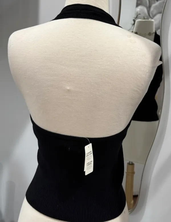 Aerie Black Sweater Halter Tank Top - Image 6
