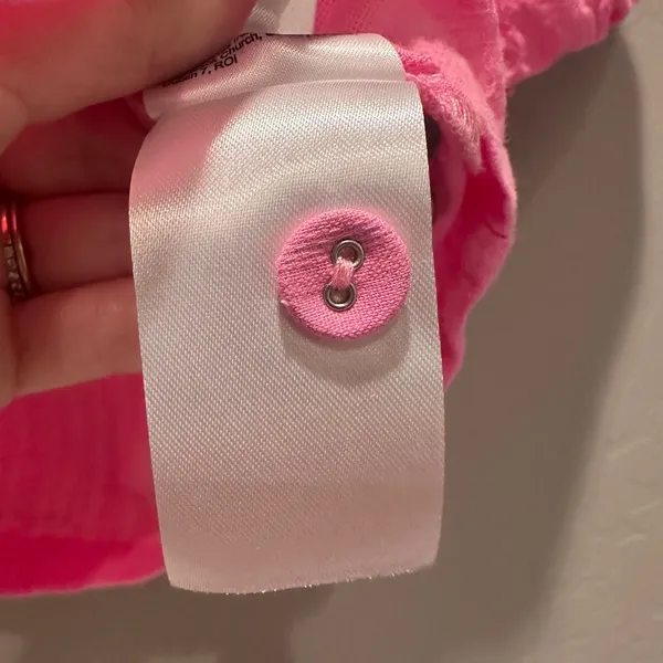 Oliver Bonas Puff Sleeve‎ Pink Blouse Size US 2 100% Cotton Preppy Barbie - Image 5