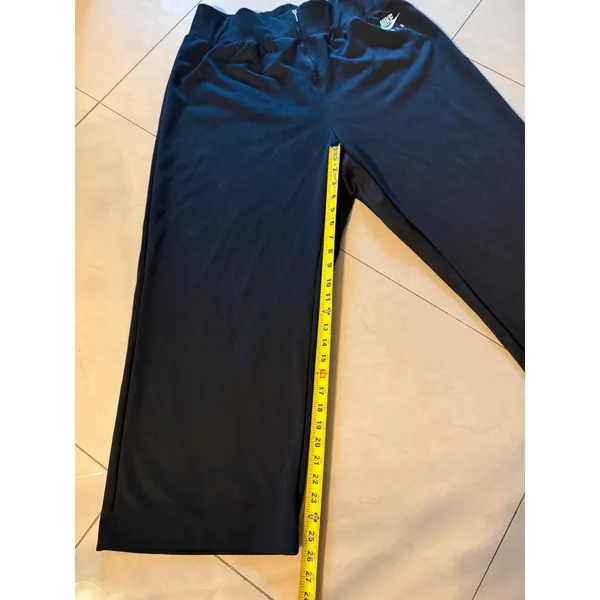 Nike Air Womens Black Wide Leg High Rise Zip Front Athletic‎ Pants Size 1X - Image 5