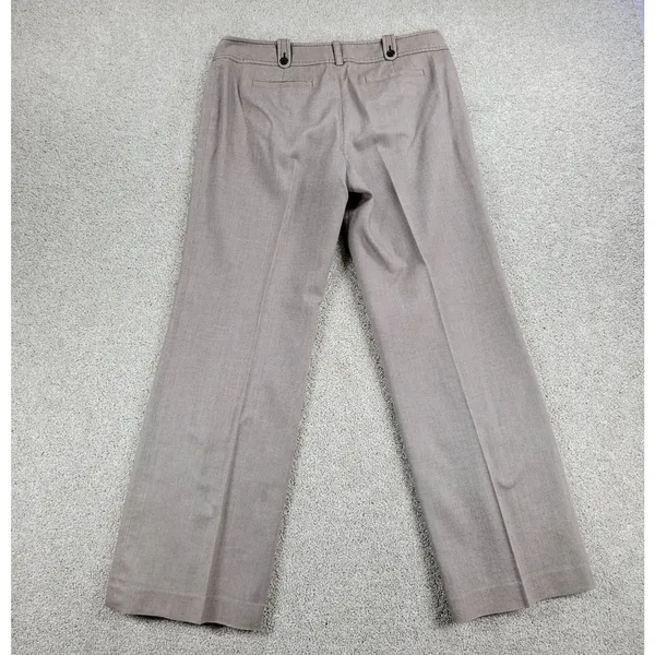 Ann Taylor Womens Dress Pants 12 Brown Textured Wide Leg Career Ankle Trouser - Image 12