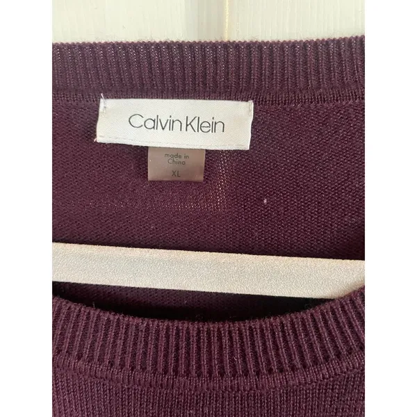 Calvin Klein Women's Puff-Sleeve Sweater Dress. Size XL. Eggplant - Image 8