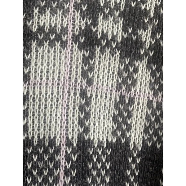 Arielle Vintage Floral Plaid Sweater Womens Size Large Gray Knit Y2K USA - Image 2