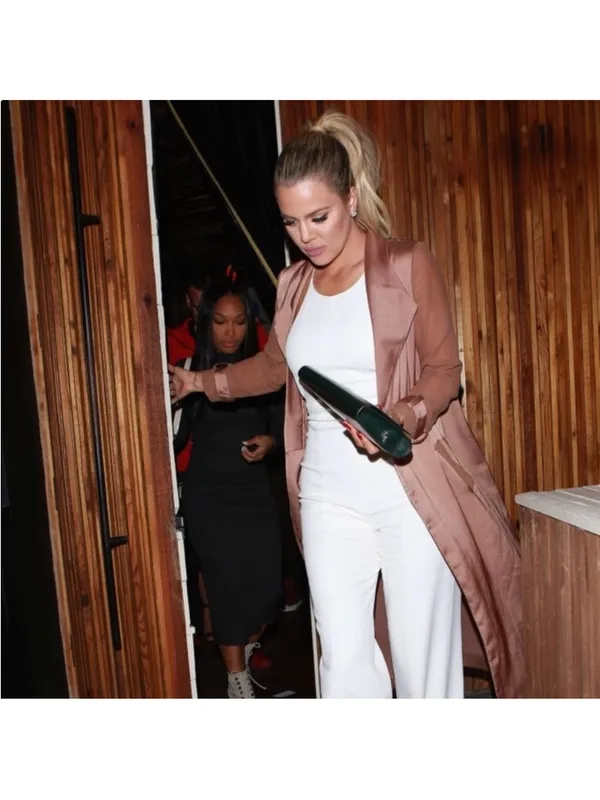 HOUSE OF CB Coryn Rose gold satin duster XS - Image 3