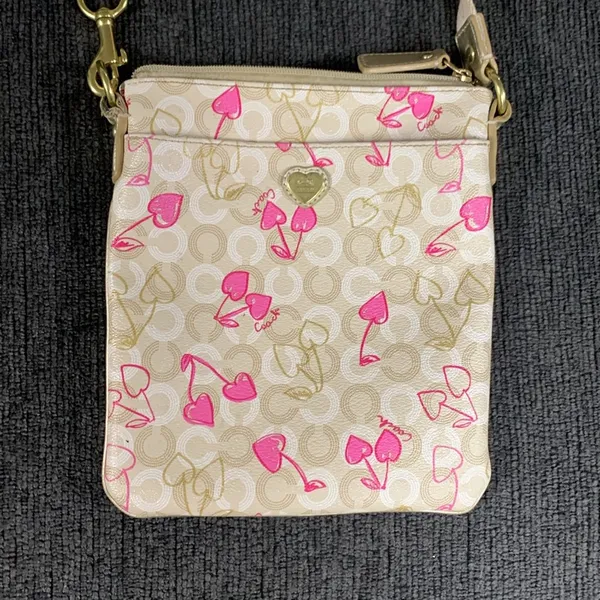 Vintage Coach Waverly Cherries Print Crossbody Purse - Image 2