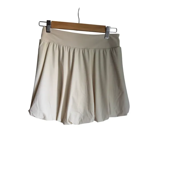 Old Navy High Rise Sleek Tech Go-Dry Bubble Skort Small Cream Tennis Golf - Image 2